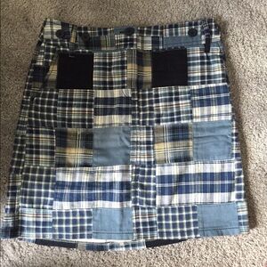 Madras plaid light blues, mini skirt